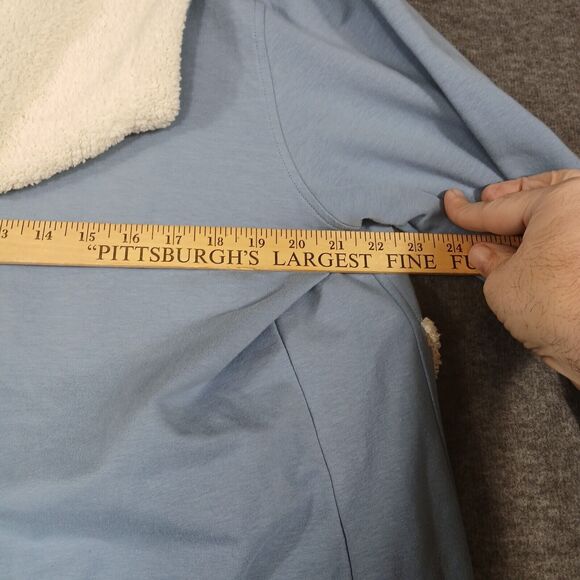 Bass Pro Natural  Reflections Blue Hooded Fleece Jacket Mens‎ L Full Zip Pockets - Picture 7 of 12